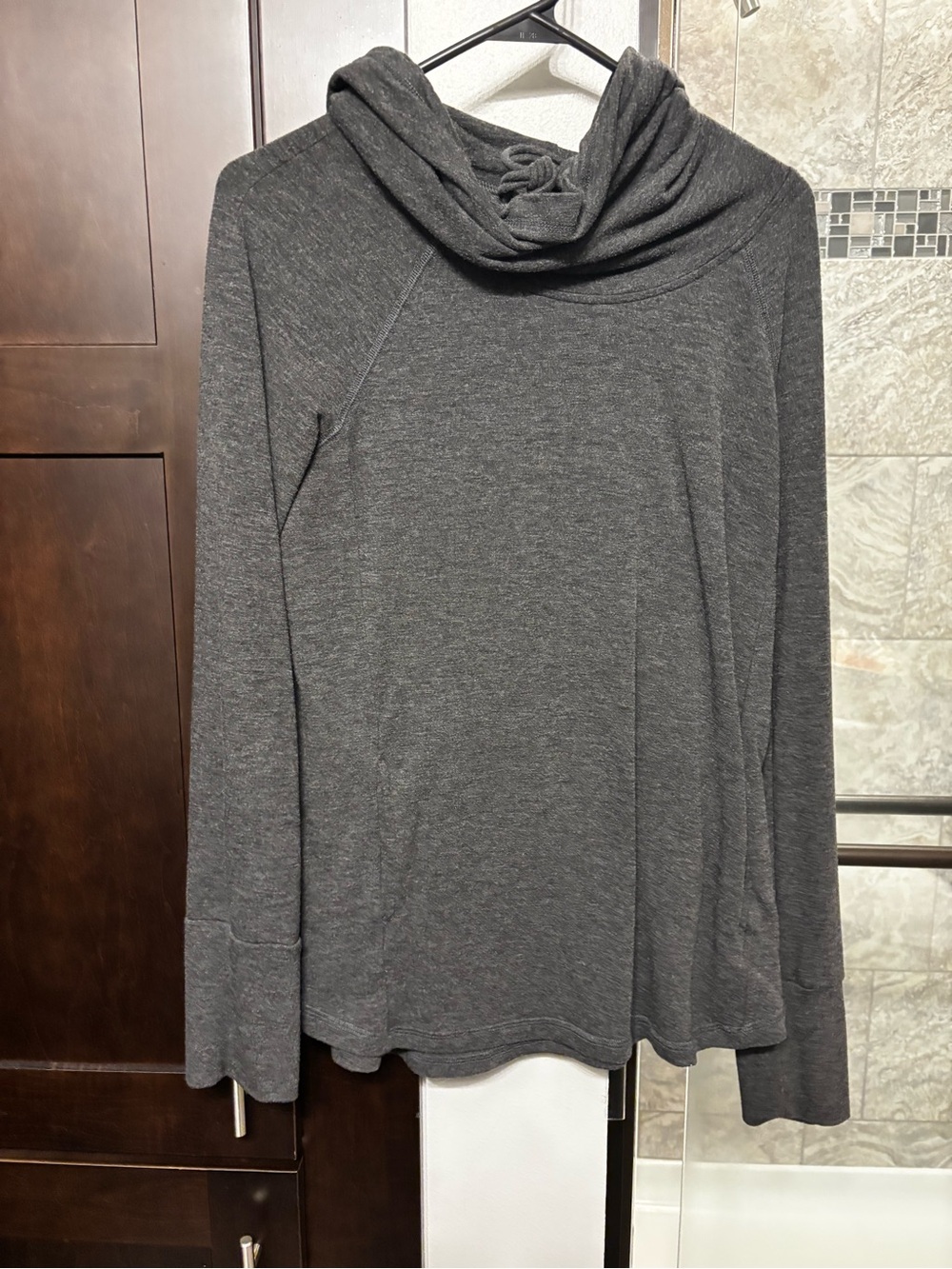 Charcoal Gray Cowl Neck Sweater